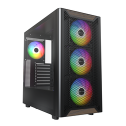 Montech XR Wood Black Mid Tower PC Case with 4x ARGB Fans