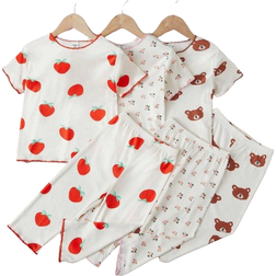 Shein pcs Girls SpringSummer Short Sleeve Pants Pajama Set