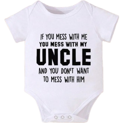 Shein Baby Boys Summer Short Sleeve Casual Bodysuit With Slogan Print