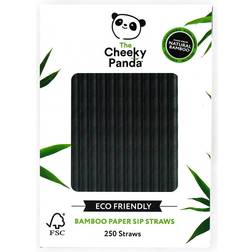 The Cheeky Panda Bamboo Paper Black Sip Straws Pack of 250
