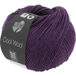 Lana Grossa Cool Wool Melange Garn 403 Mørk Violet Meleret 50 g