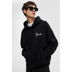 H&M Herren Hoodie Mit Print Oversized Fit - Schwarz
