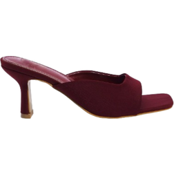 Shein Women's Peep Toe Mules With Teeth Exposed & Single Strap & Suede Surface & High Heels For Summer