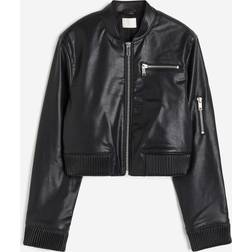 H&M Coated Bomber Jacket - Black