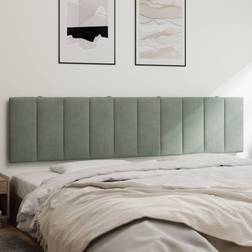 vidaXL Gavlpude 200 cm Velour Lysegrå Sengegavl