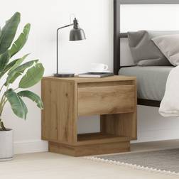 vidaXL Artisan Ek 45 x 34 x 46 cm Konstruerat Trä Sängbord