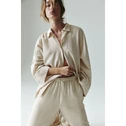 H&M Dames Broek Van Linnenmix - Beige