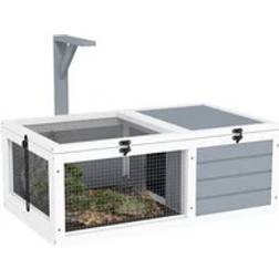 Pawhut Wooden Tortoise Enclosure with Accessories - Light Grey