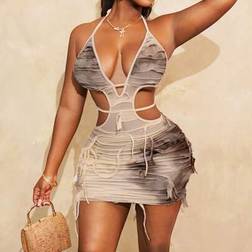 Shein Frühling Sommer Neue Damen Batik-Färbung Asymmetrisches Quasten Taille Riemen - Frühling/Sommer