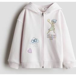 H&M Printed Zip-Through Hoodie - Pink