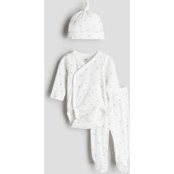 H&M 3-Piece Cotton Jersey Set - White