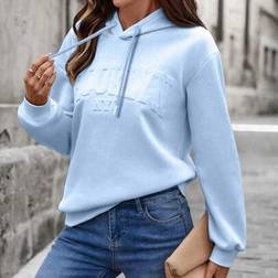 Shein Damen Lässiger Weiter Hoodie Mit 3D-Buchstaben Grafik-Muster