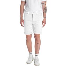 Replay Stretch Denim Shorts - White