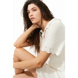 H&M Pointelle Knit Dress - White