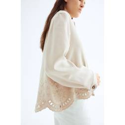 H&M Linen Blend Shirt Jacket - Beige