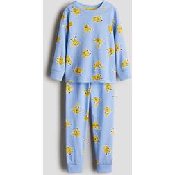 H&M Boys Printed Cotton Jersey Pyjamas - Blue