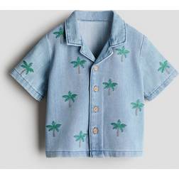H&M Embroidery Detail Denim Shirt - Blue
