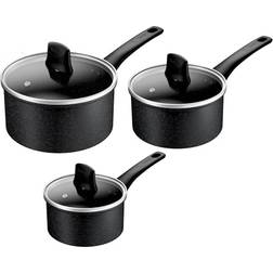Tefal Titanium Stone Induction Non-Stick Saucepan 16/18/20cm Cookware Set with lid