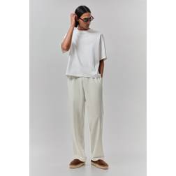 H&M Men Relaxed Fit Linen-blend Trousers - White