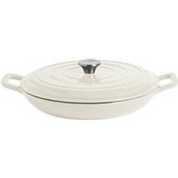 Argon Tableware 2.3L Cast Iron Shallow Casserole Dish - Pebble Gloss