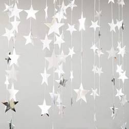 Shein 4m Silver Star Paper Banner Hanging Decoration