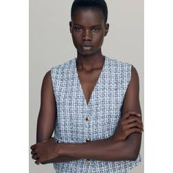 H&M Dame Vest I Bouclé - Blå