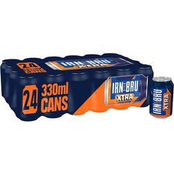 Irn-Bru XTRA 24 Pack Zero No Sugar Low Calorie Fizzy Drinks Multipack Cans 24 x 330ml 24pack
