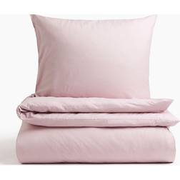 H&M Enkelt Påslakanset I Bomull 150x200 50x60 Ljus Dimrosa Påslakan