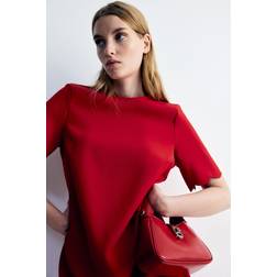 H&M Kleid Mit Wellenkanten - Rot