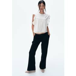 H&M Linen Blend Tailored Trousers - Black