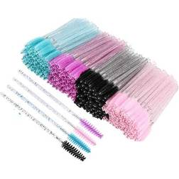 Shein 200 Pcs Eyelash Spoolies Crystal Eyebrow Spoolies Disposable Eyebrow Brushes Mascara Wands Eyelash Brushes For Eyelash Extensions(Multi-Colored)