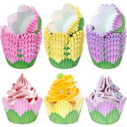 Shein 300 Pcs Flower Liners Spring Summer Pink Purple Yellow Cupcake Case