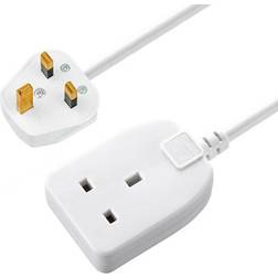Masterplug 1 Gang 8M 13A White Extension Lead