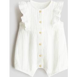 H&M Romper I Bomullsmuslin - Vit