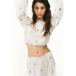 H&M Crinkled Jersey Top - White
