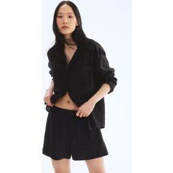 H&M Linen Drawstring Shorts - Black