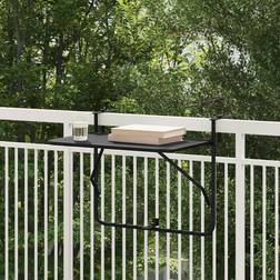 vidaXL Foldable Black Hanging 60x40 cm Steel Balcony Table