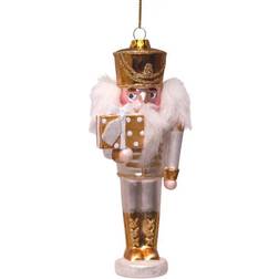 Vondels Glas Ornament Nøddeknækker i Guld H16 cm Juletræspynt
