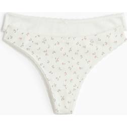 H&M Pointelle Thong Briefs 2-pack - White