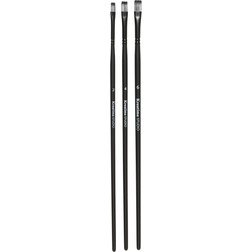 Kreatima Pensel Studio Flat 3-pack #2 4 6 Syntetpenslar Flat Borst Svart