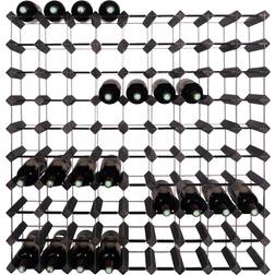mensolas 90 Bottles Black-Stained Pine Wine Rack