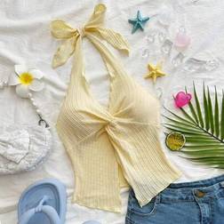 Shein Damen Große Größen Mode Sexy Trägertop mit Bindung - Twist-Saum