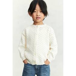 H&M Pointelle Knit Cotton Cardigan - White