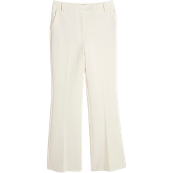 River Island Slim Fit Flared Trousers - Cream