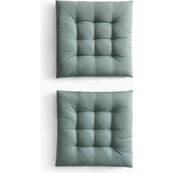 H&M 2-Pack Cotton Seat 38x38 Chair Cushions Green