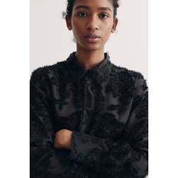 H&M Textured-Weave Shirt - Black