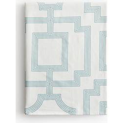 H&M Patterned Cotton 140x240 Tablecloth Turquoise