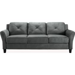 Lifestyle Solutions Harrington Grey Dark Grey Sofa 80.3" 3 Seater