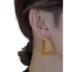 Shein Textured Metal Decor Hoop Earrings