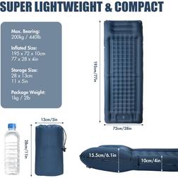 Tomshoo Inflatable Sleeping Pad Extra Thick 4 Inch Air Mattress